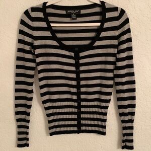 Jessica Ash Striped Long Sleeve Cropped Size XS